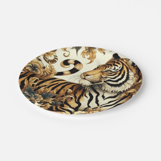  Golden Tiger schilderij Papieren Bordje (Gekanteld)