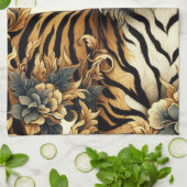 Golden Tiger schilderij Theedoek (Gevouwen)