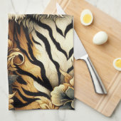 Golden Tiger schilderij Theedoek (Quarter Fold)