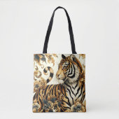 Golden Tiger schilderij Tote Bag (Voorkant)