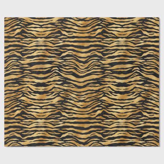 Golden Tiger Stripes | Bold Wild Animal Pattern Cadeaupapier (Vlak)