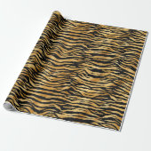 Golden Tiger Stripes | Bold Wild Animal Pattern Cadeaupapier (Uitgerold)