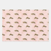 Golden Tigers Pattern Pink Black Elegant Luxe Inpakpapier Vel (Voorkant)