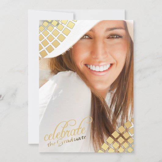 Golden Tiles Foto Uitnodiging (Voorkant)