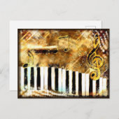 Golden toetsenbord briefkaart (Voorkant / Achterkant)