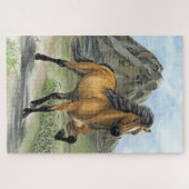 Golden Tolt IJslandse paarden en bergen Legpuzzel (Horizontaal)