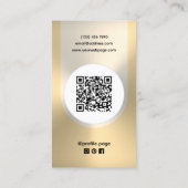 Golden tone faux metallic fotograaf visitekaartje (Achterkant)