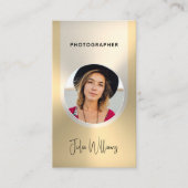 Golden tone faux metallic fotograaf visitekaartje (Voorkant)