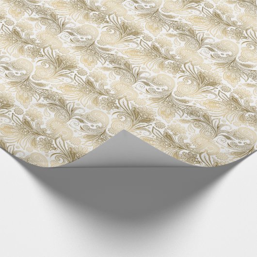 Golden Tones  Paisley Pattern Cadeaupapier (Hoek)