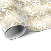 Golden Tones  Paisley Pattern Cadeaupapier (Rol Hoek)