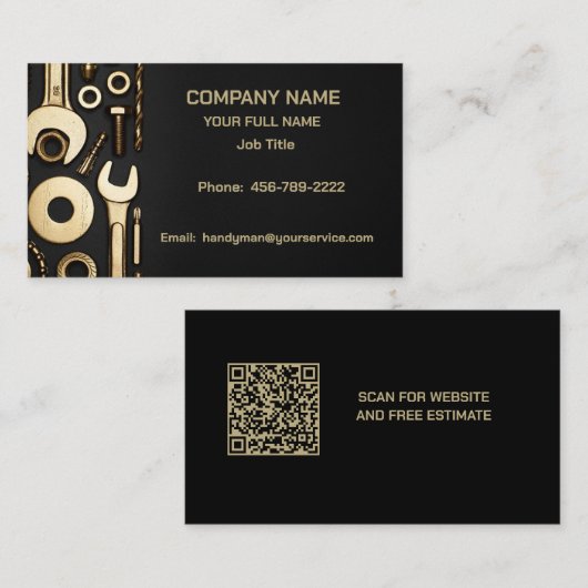 Golden Tools Handyman Visitekaartje (Voorkant / Achterkant)