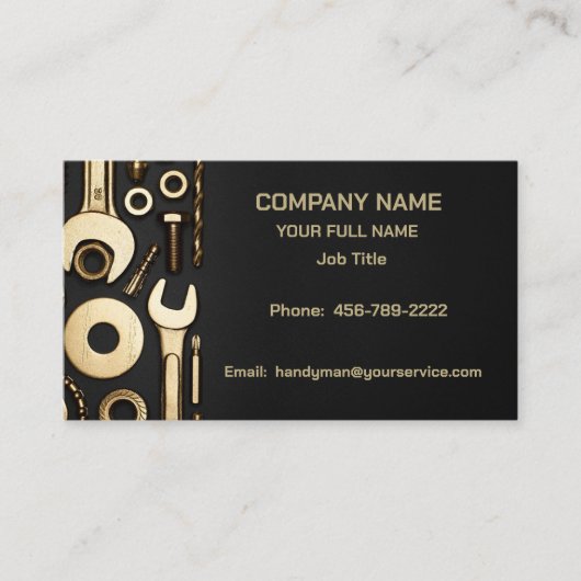 Golden Tools Handyman Visitekaartje (Voorkant)