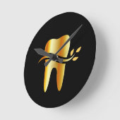 Golden Tooth met bladeren Ronde Klok (Hoek)