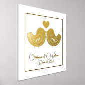 Golden Tortelduifjes met aangepaste tekst Folie Afdrukken (Laagn)