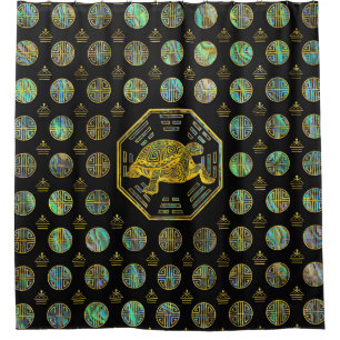 Golden Tortoise/Turtle Feng Shui Abalone Shell Douchegordijn