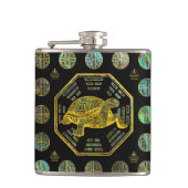 Golden Tortoise/Turtle Feng Shui Abalone Shell Heupfles (Voorkant)