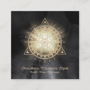 *~* Golden Totem Sacred Geometry Light Rays Vierkante Visitekaartje