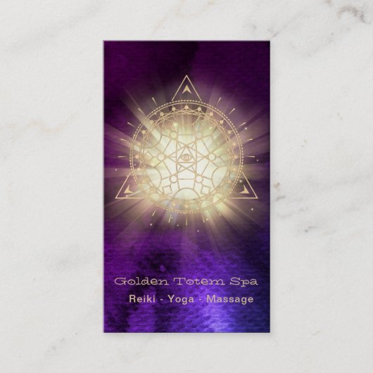 *~* Golden Totem Sacred Geometry Light Rays Visitekaartje