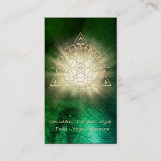 *~* Golden Totem Sacred Geometry Light Rays -  Visitekaartje (Voorkant)