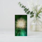 *~* Golden Totem Sacred Geometry Light Rays -  Visitekaartje (Staand voorkant)