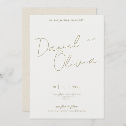 Golden Touch: wit, zwart en goud minimalistisch Kaart (Voorkant / Achterkant)