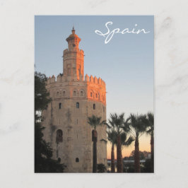Golden Tower met zonsondergang in Sevilla, Spanje Briefkaart