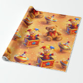 Golden toy box premium wrapping cadeaupapier (Uitgerold)