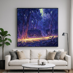 Golden Trail - Verhelderende Natuur Art Style Poster