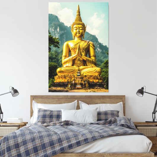 Golden Tranquility Canvas Afdruk (Insitu (Slaapkamer))