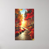 Golden Tranquility: een herfstbos canvas (Voorkant)