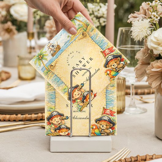 Golden Treasure Pirate Baby Shower Servet