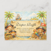 Golden Treasure Pirate Diapper Raffle Informatiekaartje (Voorkant)
