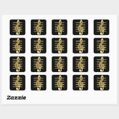 Golden treble cleart vierkante sticker (Vel)