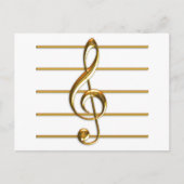 Golden Treble Clef Briefkaart (Voorkant)