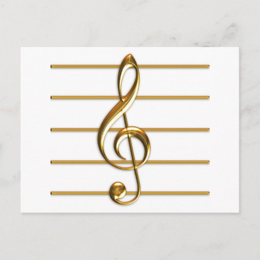 Golden Treble Clef Briefkaart (Voorkant)
