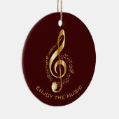 Golden Treble Clef Keramisch Ornament (Rechts)