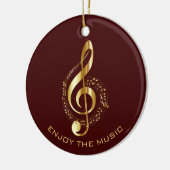 Golden Treble Clef Keramisch Ornament (Links)