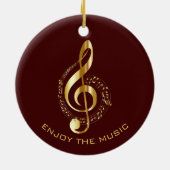 Golden Treble Clef Keramisch Ornament (Achterkant)