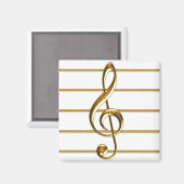 Golden Treble Clef Magneet (Voorkant / Achterkant)