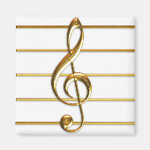 Golden Treble Clef Magneet (Voorkant)