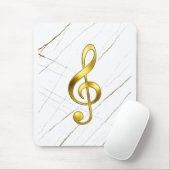 Golden Treble Clef Marble Music Tech Muismat (Met muis)