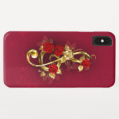 Golden Treble Clef met Rozen bloemen Case-Mate iPhone Case (Achterkant (horizontaal))
