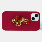 Golden Treble Clef met Rozen bloemen Case-Mate iPhone Case (Achterkant (horizontaal))