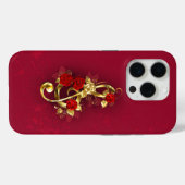 Golden Treble Clef met Rozen bloemen Case-Mate iPhone Case (Achterkant (horizontaal))