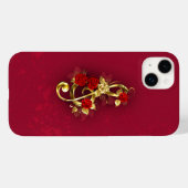 Golden Treble Clef met Rozen bloemen Case-Mate iPhone Case (Achterkant (horizontaal))