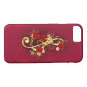 Golden Treble Clef met Rozen bloemen Case-Mate iPhone Case (Achterkant (Horizontaal))