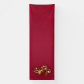Golden Treble Clef met Rozen bloemen Spandoek (Verticaal)