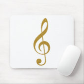 golden treble clef musical note voor haar muismat (Met muis)