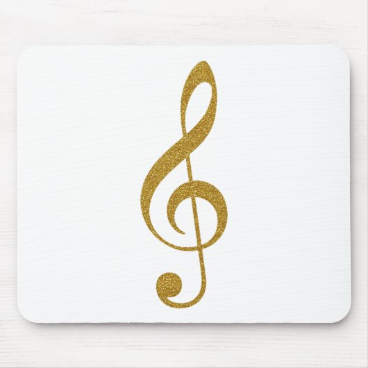 golden treble clef musical note voor haar muismat (Voorkant)