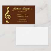 Golden Treble Clef muziekleraar Visitekaartje (Voorkant / Achterkant)